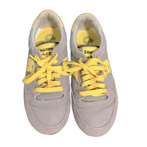 Saucony Jazz Vegan Low Pro Grey and Yellow Women's Athletic Shoes Size 8